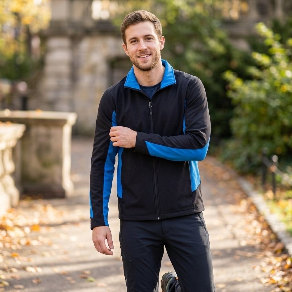 Crossland Jacket M SoBlack Blue Full Zip Fleece Wind Resistant Performance‎
